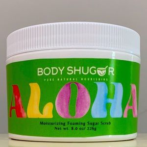 Aloha! Smooth creamy intensely fragrant exfoliating Sugar Soap Scrub.